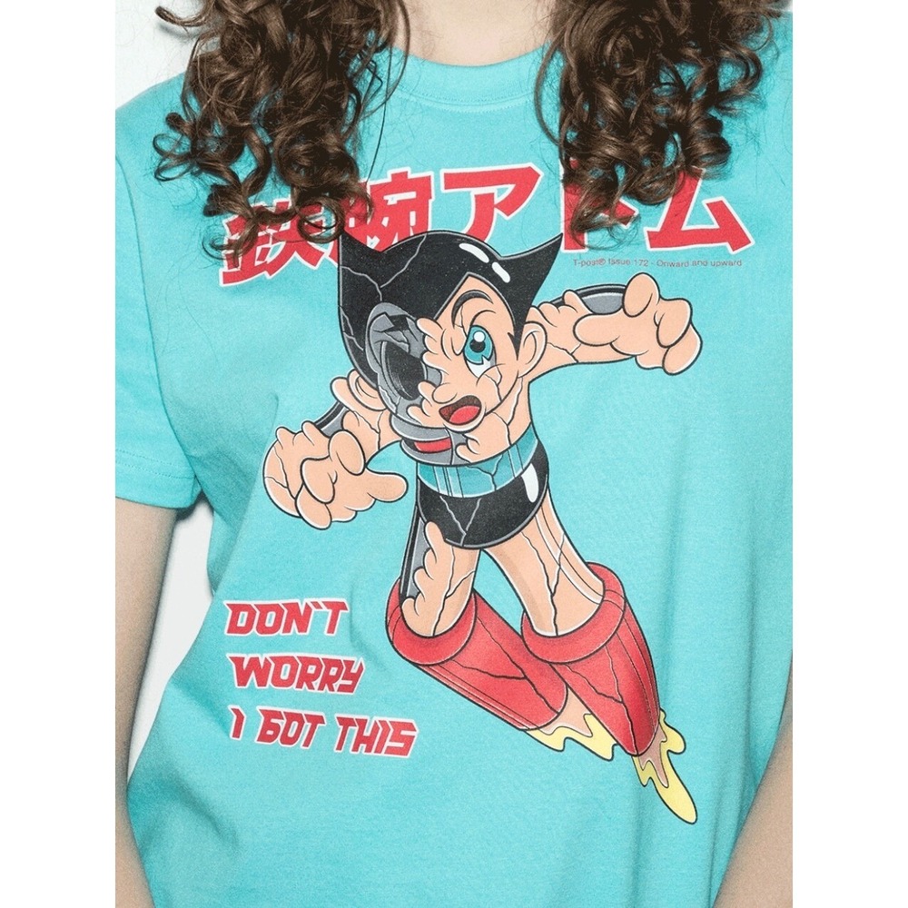 T-Post Astro Boy Graphic T-Shirt Size XL Teal Blue Issue 172 Anime‎ Manga Retro